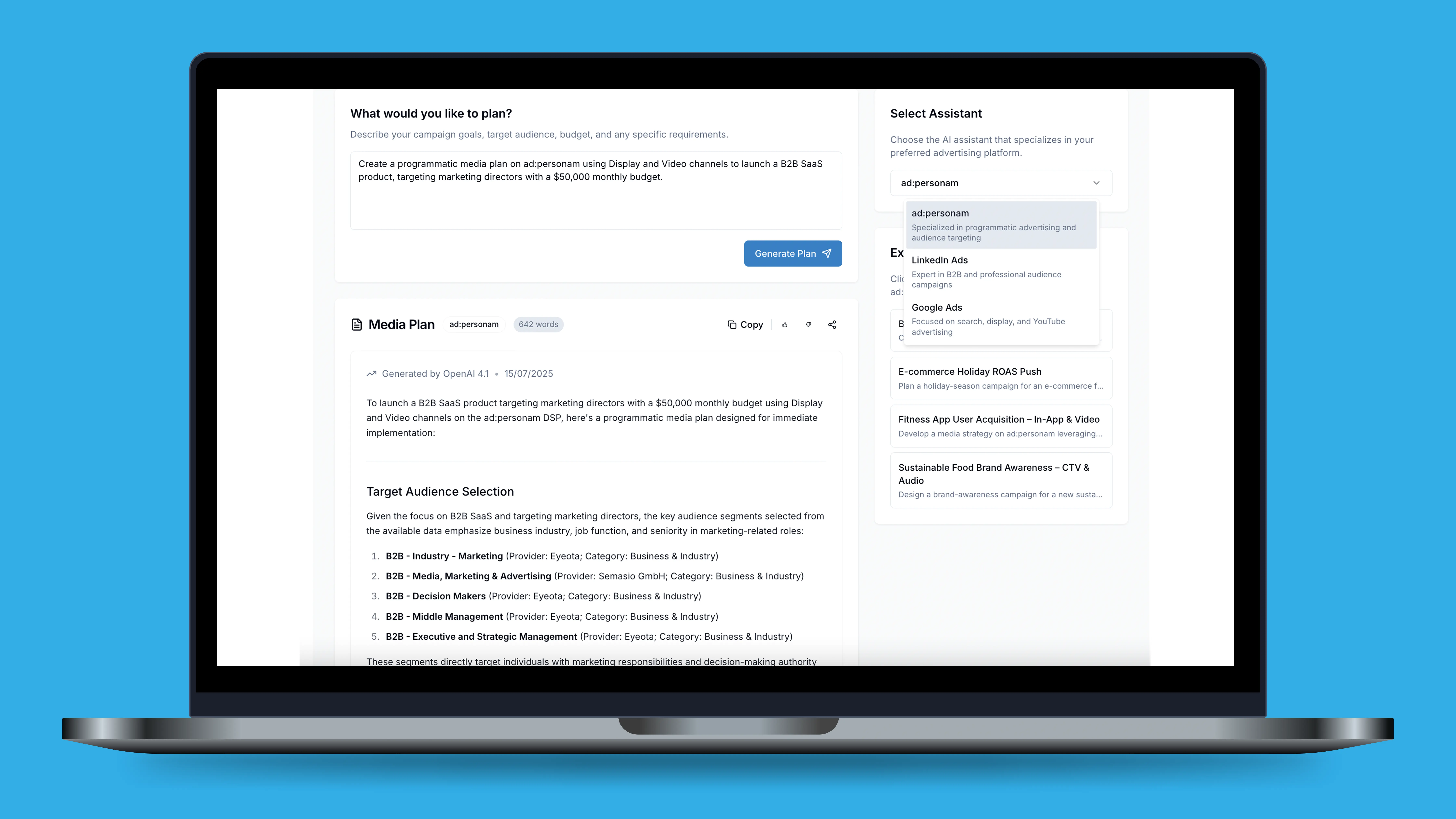 Screenshot of Ai Assistant Planner