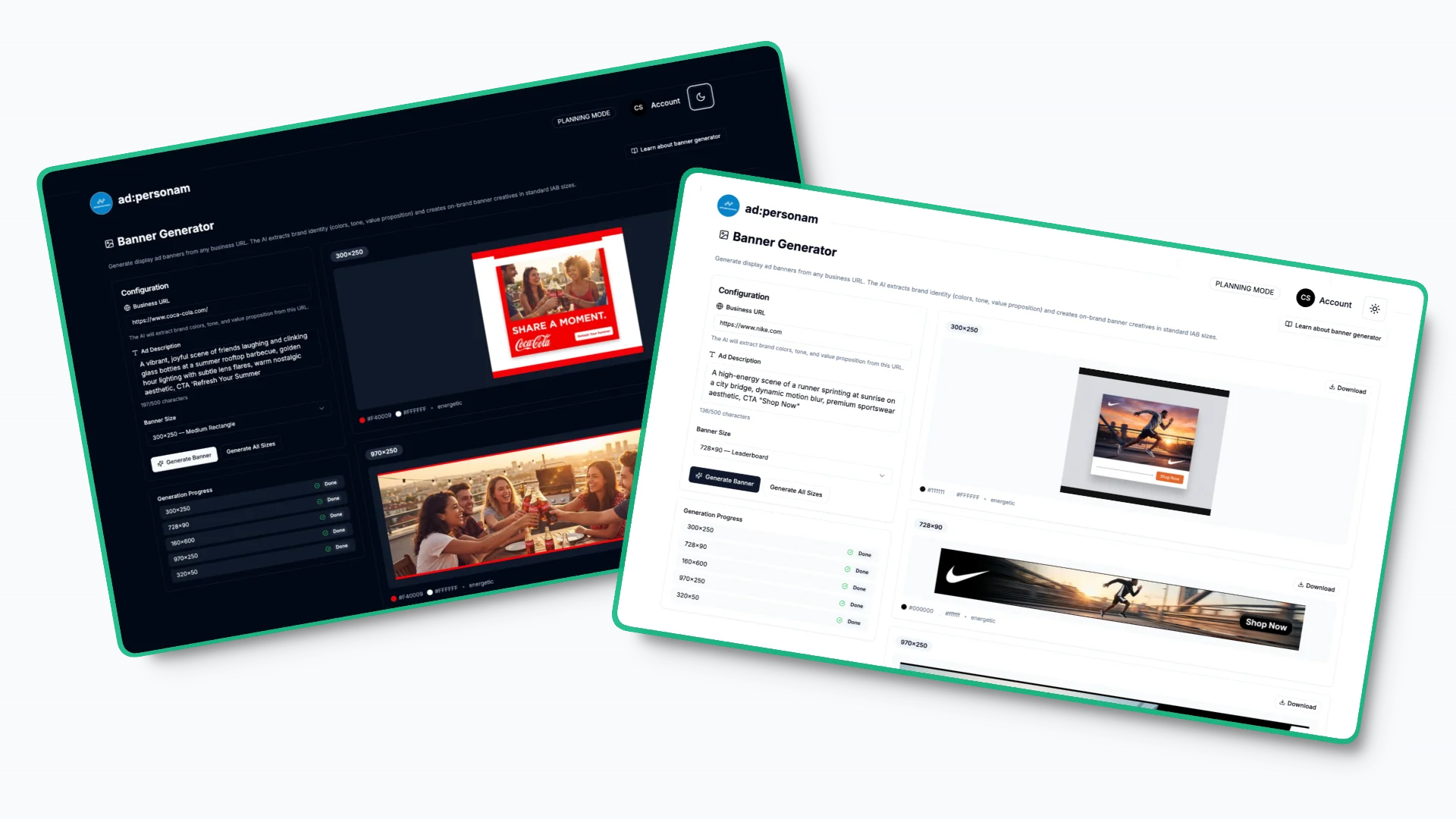 Entering a prompt in the AI banner generator for customized online banner ads