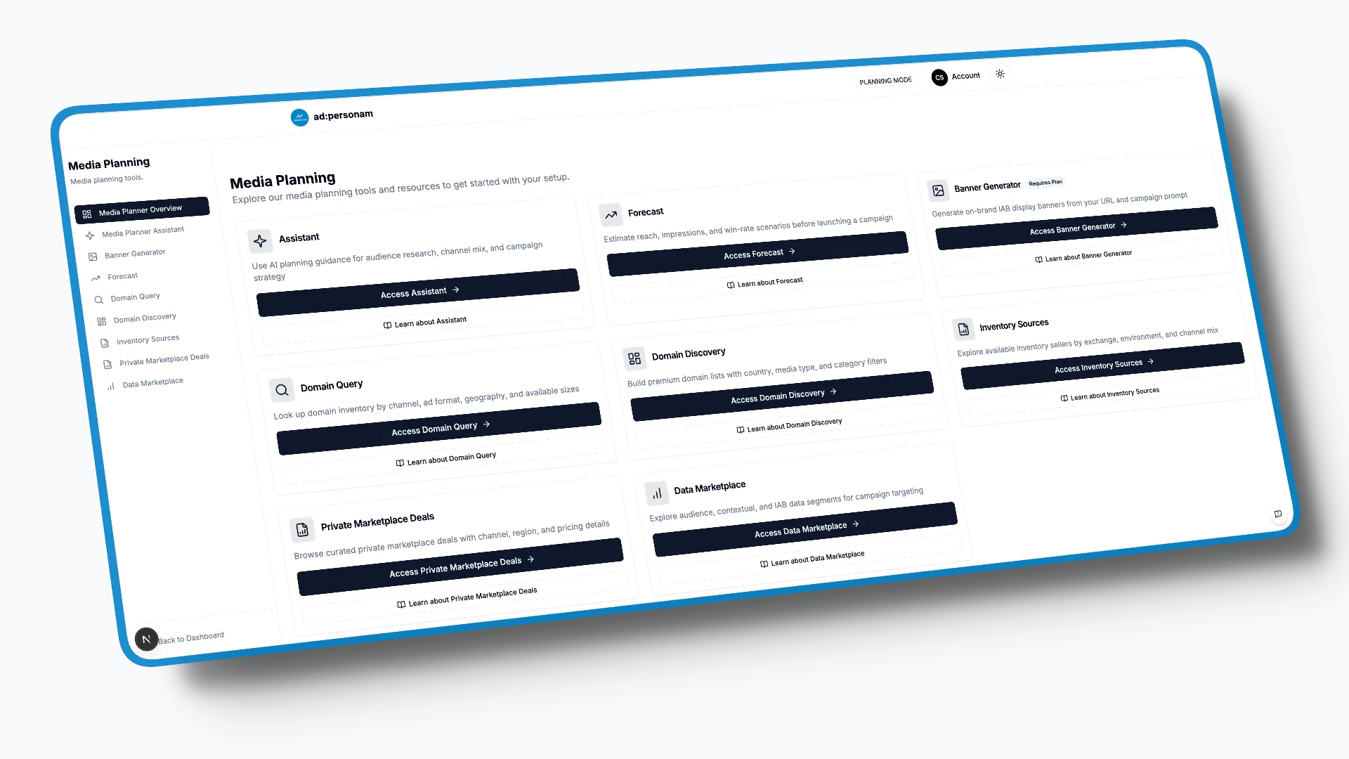 Planning Mode — AI Media Planner and Forecast tools